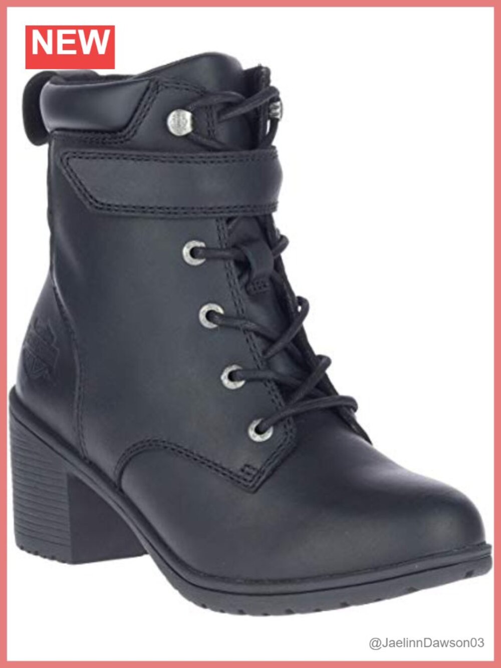 Full Grain Leather Motorcycle Ankle Boots Lace-Up Water Resistant 5-Inch